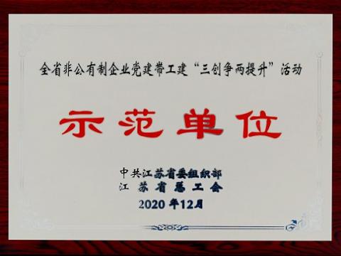 尊龙凯时集团荣获全省非公有制企业党建带工建 “三创争两提升”活动树模单位